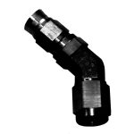 45° Stainless Steel PTFE (Teflon) Hose End – Black